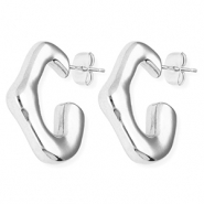 Pendientes Acero Inox irregular Plateado