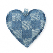 Colgantes llamativos corazón look denim Azul denim