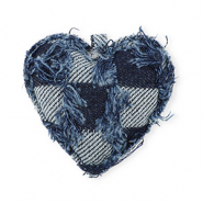 Colgantes llamativos corazón look denim Azul denim oscuro