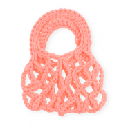 Bolsitas de ganchillo hechas a mano Rosa salmón neón