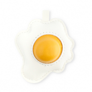 Colgantes llamativos huevo frito Blanco-amarillo cálido