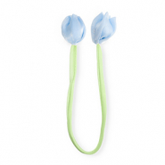 Colgantes llamativos tulipán brillante Verde claro-azul claro