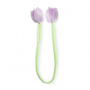 Colgantes llamativos tulipán brillante Verde claro-lila