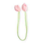 Colgantes llamativos tulipán brillante Verde claro-rosa claro