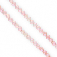 Abalorios faceteados bicono 4mm Rosa claro-cubierta AB