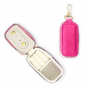 Caja de joyería para viaje con llavero rectángulo Rosa hot