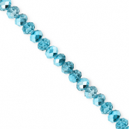 Abalorios faceteados disco 4x3mm Azul verdoso-revestimiento pearl shine