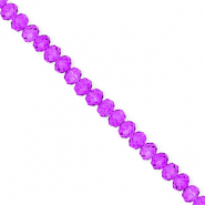 Abalorios faceteados disco 4x3mm P&uacute;rpura uva