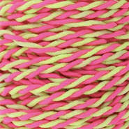 Hilo elástico en color 2.5mm Rosa neón-amarillo neón