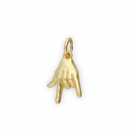 Metal TQ latón colgante "I love you" Dorado