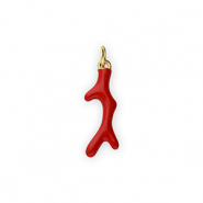 Metal TQ latón colgante coral Dorado-rojo