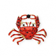 Broches cangrejo con strass Dorado-rojo-negro