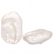TQ Perlas de agua dulce rectángulo Blanco natural