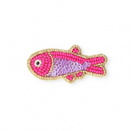 Broches pez Dorado-rosa azalea ne&oacute;n-p&uacute;rpura