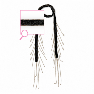 Choker de organza con cuentas de vidrio Negro-dorado