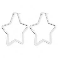 Pendientes Acero Inox criollas estrella Plateado