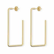 Pendientes Acero Inox rect&aacute;ngulo Dorado