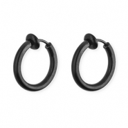 Pendientes Acero Inox criollas&nbsp;clip Negro