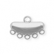 BY31&reg; Fornituras acero inox entrepieza semi-&oacute;valo con 6 anillas Plateado
