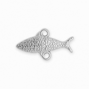 BY31&reg; Fornituras acero inox entrepieza pez con 2 anillas Plateado