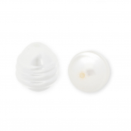 Imitación de perlas de agua dulce con forma de huevo Blanco