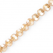 Abalorios faceteados redondos 14 mm Beige-revestimiento pearl shine