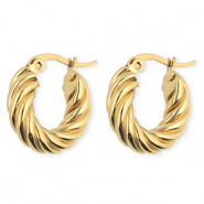 BY31&reg; Pendientes Acero Inox criollas espiral Dorado