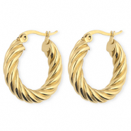 BY31&reg; Pendientes Acero Inox criollas espiral Dorado