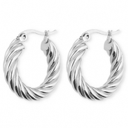 BY31&reg; Pendientes Acero Inox criollas espiral Plateado