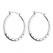 BY31&reg; Fornituras Acero Inox pendientes con 7 anillas Plateado