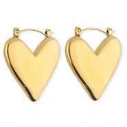 BY31&reg; Pendientes Acero Inox criollas coraz&oacute;n Dorado