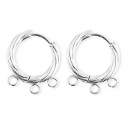 BY31&reg; Fornituras Acero Inox pendientes espiral&nbsp;con 3 anillas Plateado