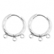 BY31&reg; Fornituras Acero Inox pendientes espiral&nbsp;con 3 anillas Plateado