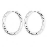 BY31&reg; Pendientes Acero Inox criollas espiral Plateado