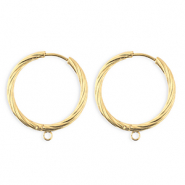 BY31&reg; Fornituras Acero Inox pendientes espiral con anilla Dorado