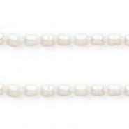 Perlas de agua dulce imperfectas grano de arroz 7x6mm Blanco natural