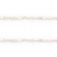 Perlas de agua dulce imperfectas grano de arroz 5x4mm Blanco natural