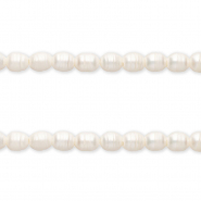 Perlas de agua dulce imperfectas grano de arroz 12x10mm Blanco natural