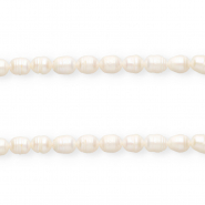 Perlas de agua dulce imperfectas grano de arroz 10x9mm Blanco natural