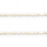 Perlas de agua dulce imperfectas grano de arroz 7x5mm Blanco natural