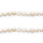 Perlas de agua dulce imperfectas nugget redondas 9mm Blanco natural