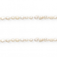Perlas de agua dulce imperfectas nugget ovalada 8x5-6mm Blanco natural