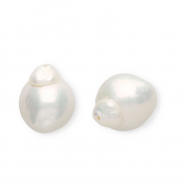 Perlas de agua dulce imperfectas irregular gota Blanco natural