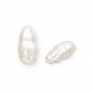 Perlas de agua dulce imperfectas tubo Blanco natural