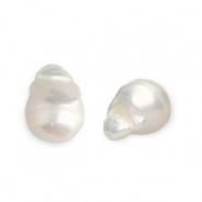 Perlas de agua dulce imperfectas gota brillo intenso Blanco natural