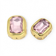 Abalorios rectangulares facetados statement Dorado-rosa
