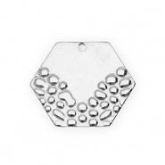 Colgantes Acero Inox hex&aacute;gono Plateado