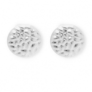 Fornituras Acero Inox pendientes redondos con anilla Plateado