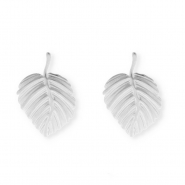 Fornituras Acero Inox pendientes hoja con anilla Plateado