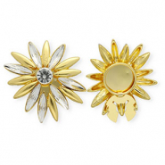 Cubrebotones flor Dorado-cristal
